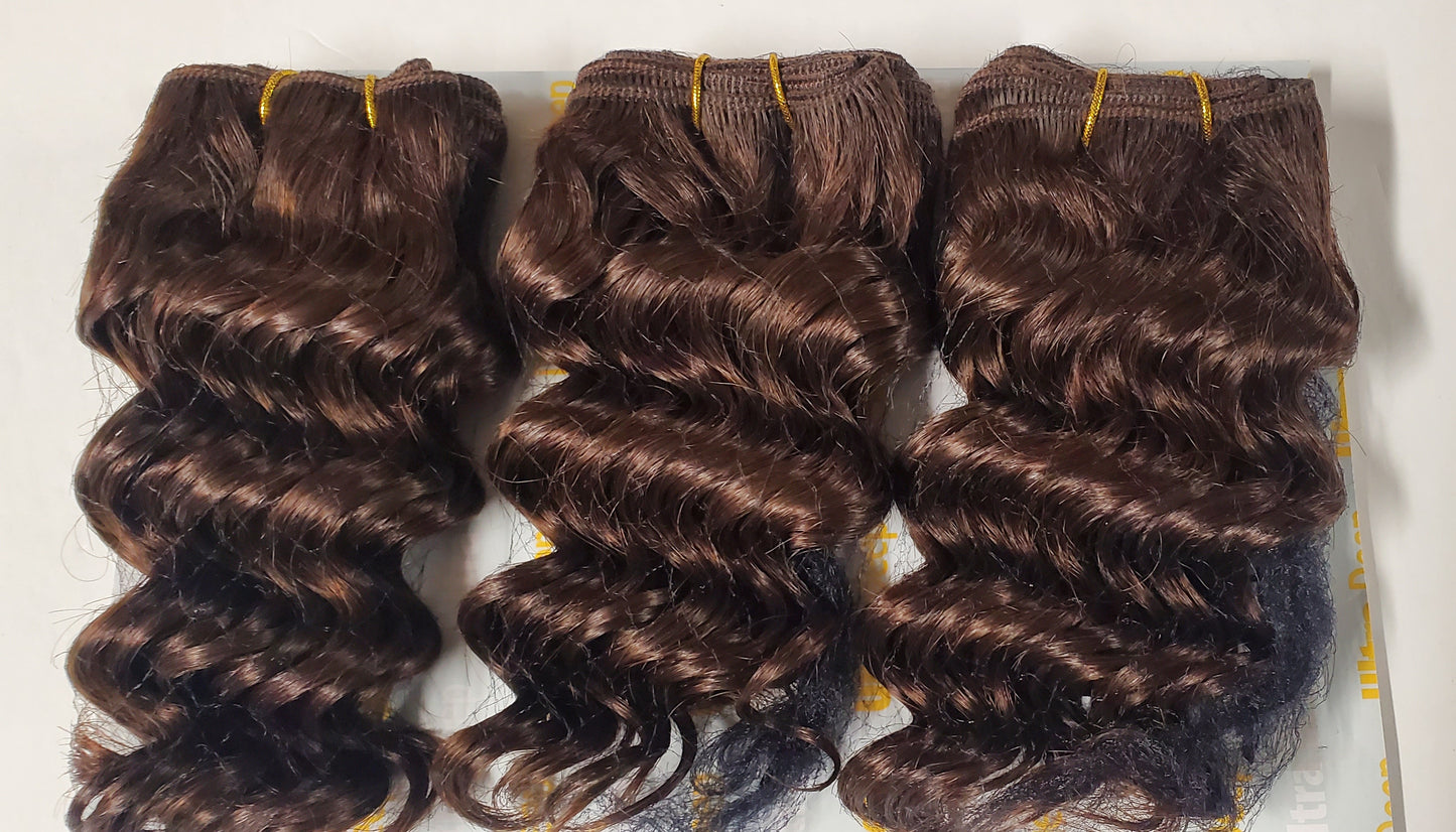 100% human hair tangle-free weave; ultra deep; 3pcs; curly; wefts; sew-in image 1
