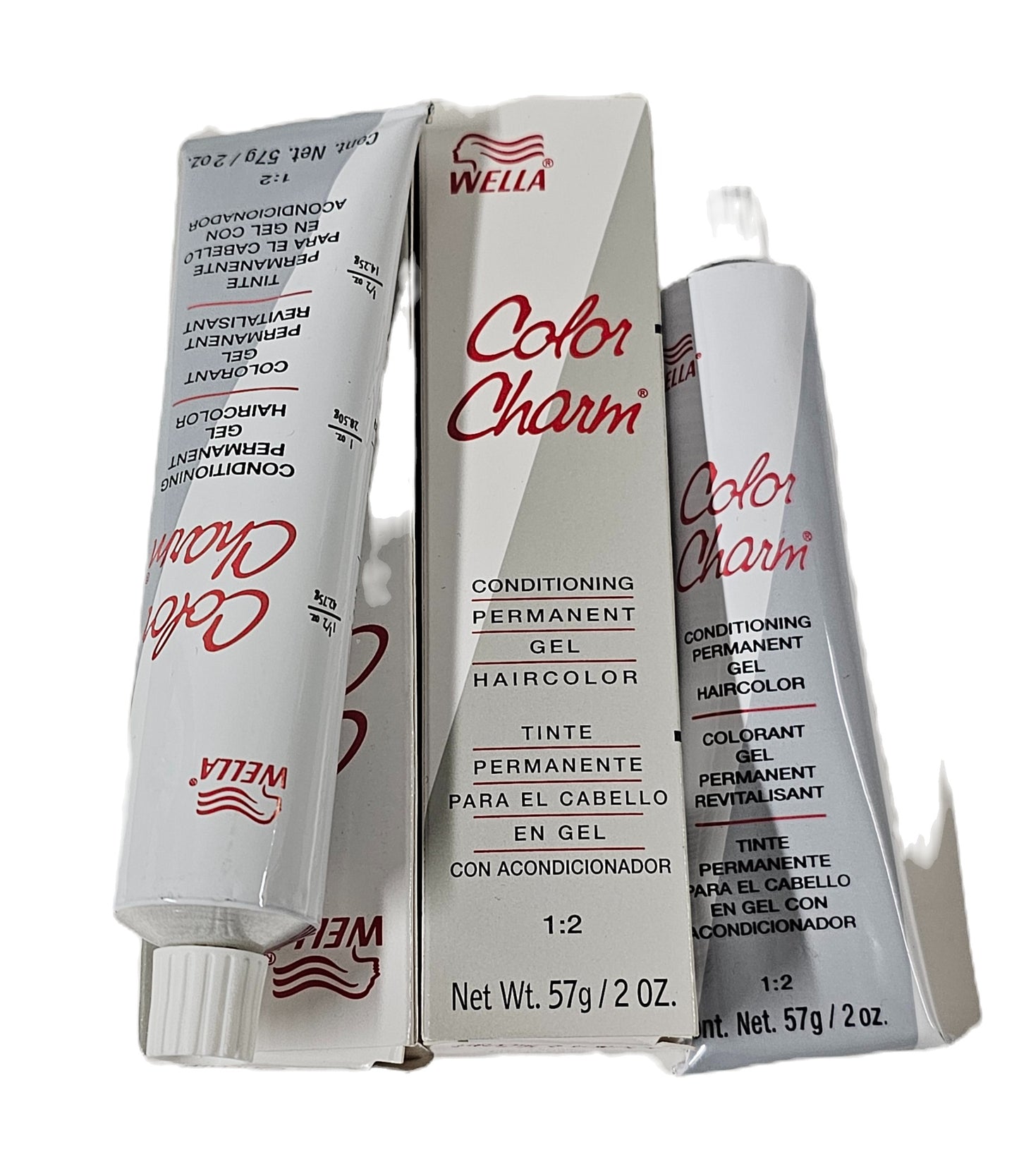 2 tubes of Wella color charm permanent gel conditioning hair color; 2oz each image 0
