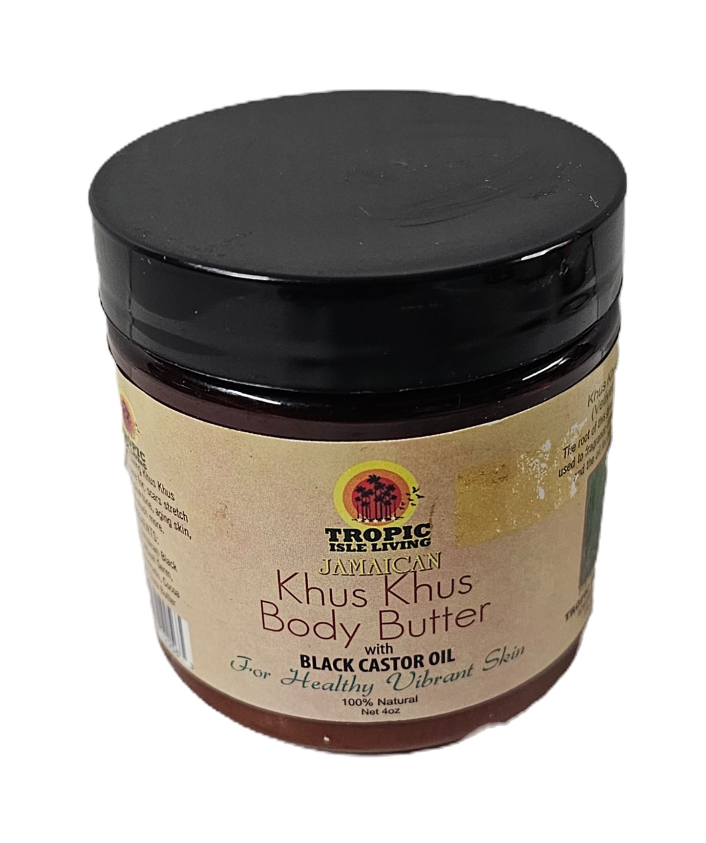 Tropic Isle living Khus Khus body butter with black castor oil; 4oz; unisex image 0