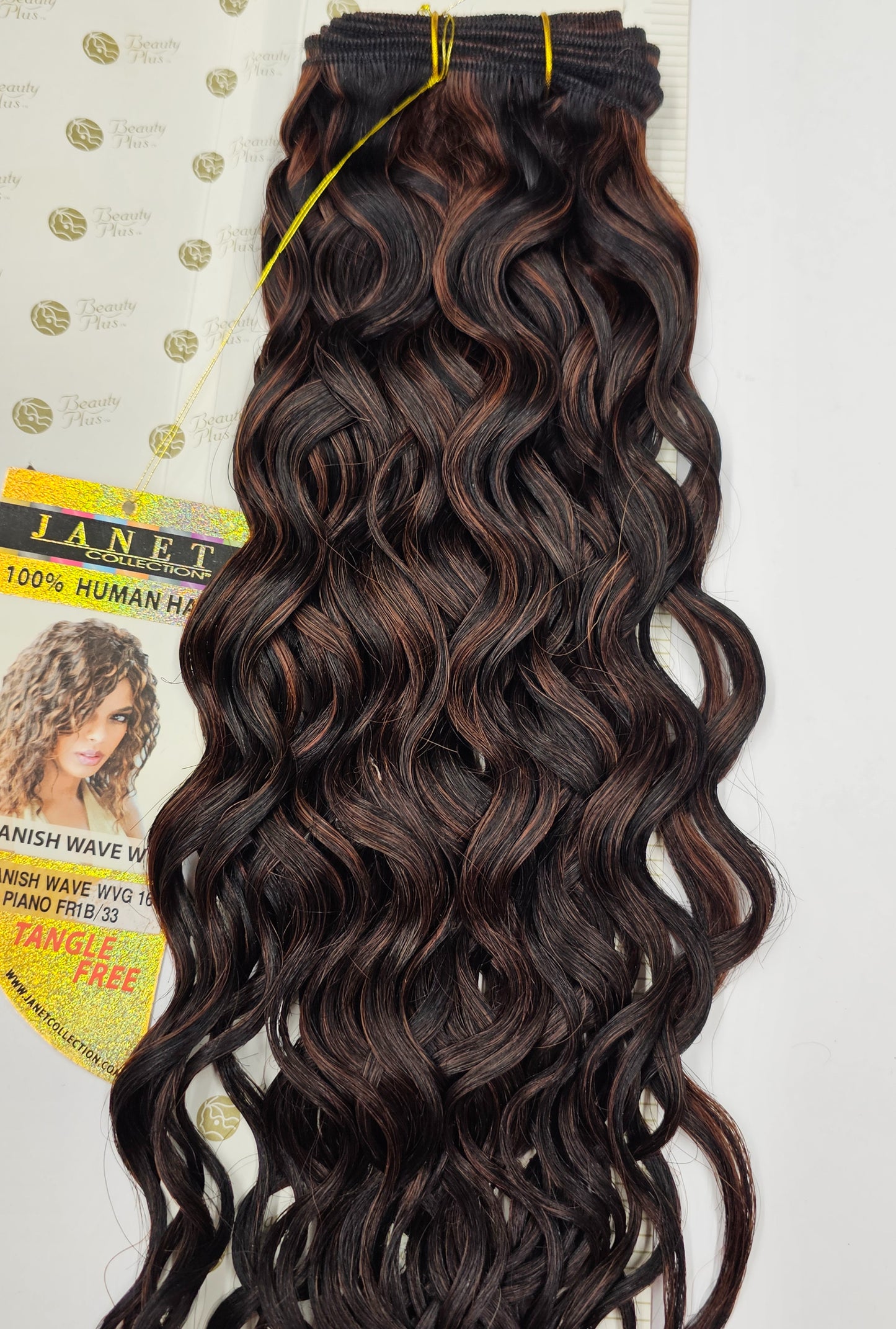 100% human hair weave tangle-free; Spanish wave;weft; sew-in; for women; Janet image 2
