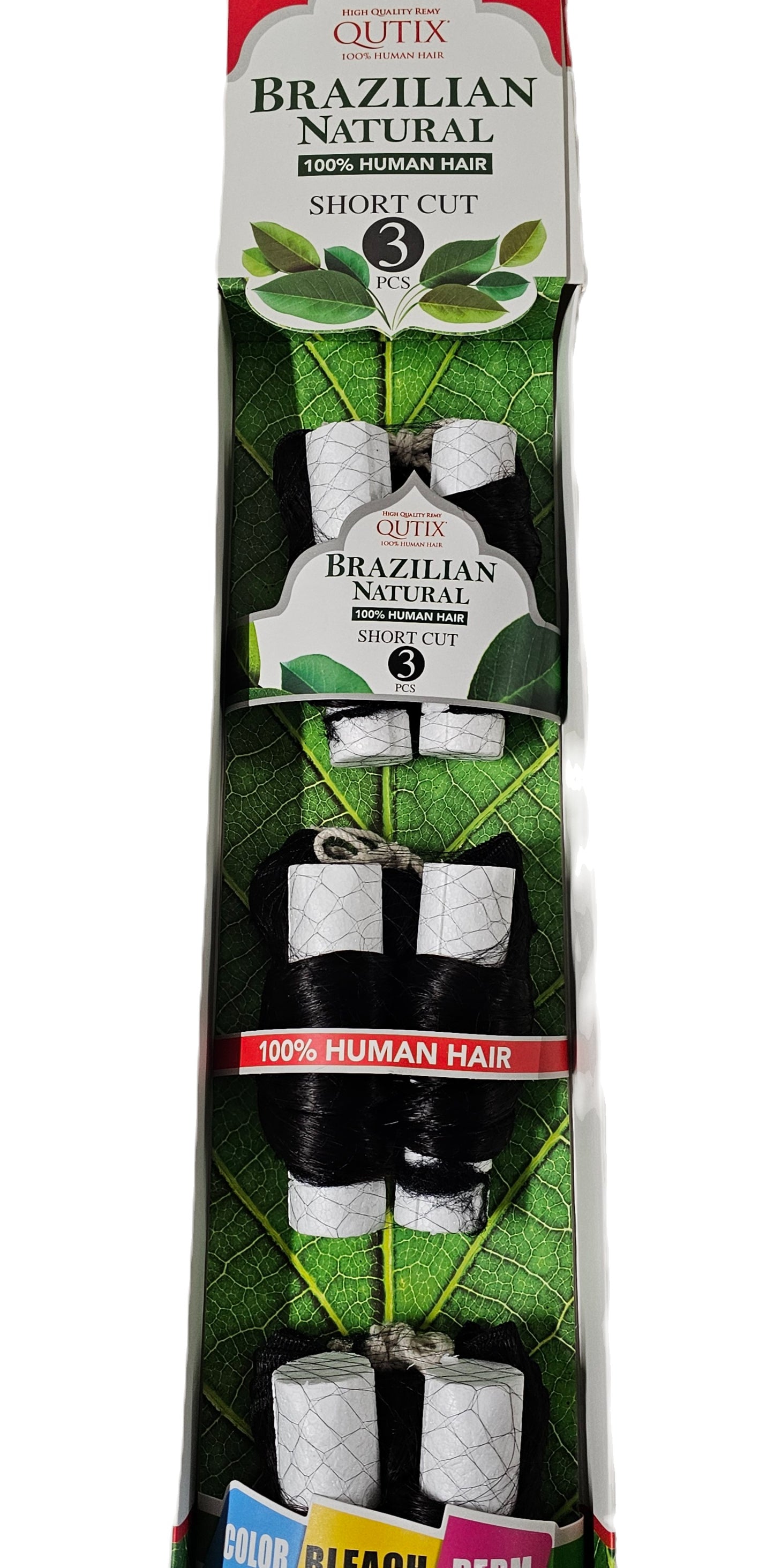 100% human hair Brazilian natural retro roll; short cut; bundle 3pcs; weave image 1