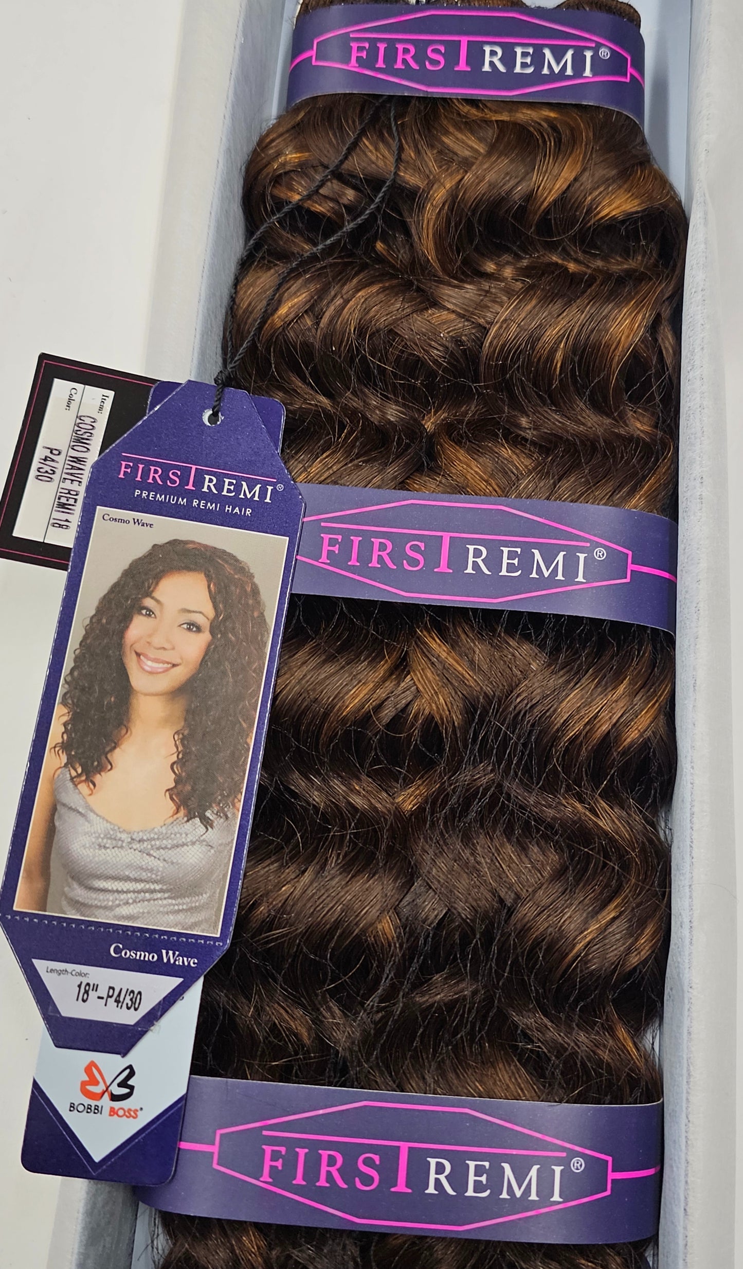100% premium remi hair weave; cosmo wave; curly; sew-in; weft; first remi image 7