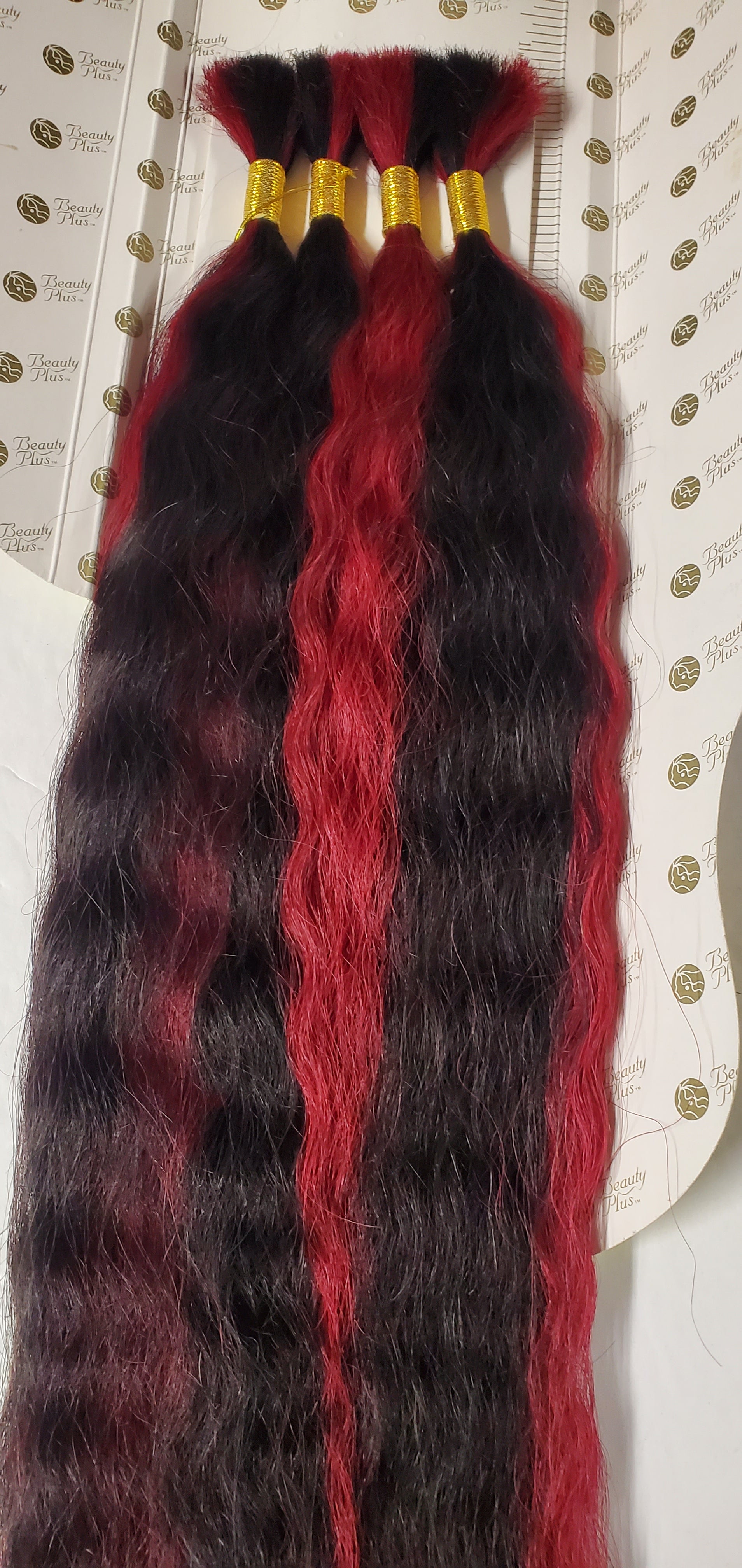 100% human hair French refined super bulk tangle-free; wet& wavy; mixed colors image 4