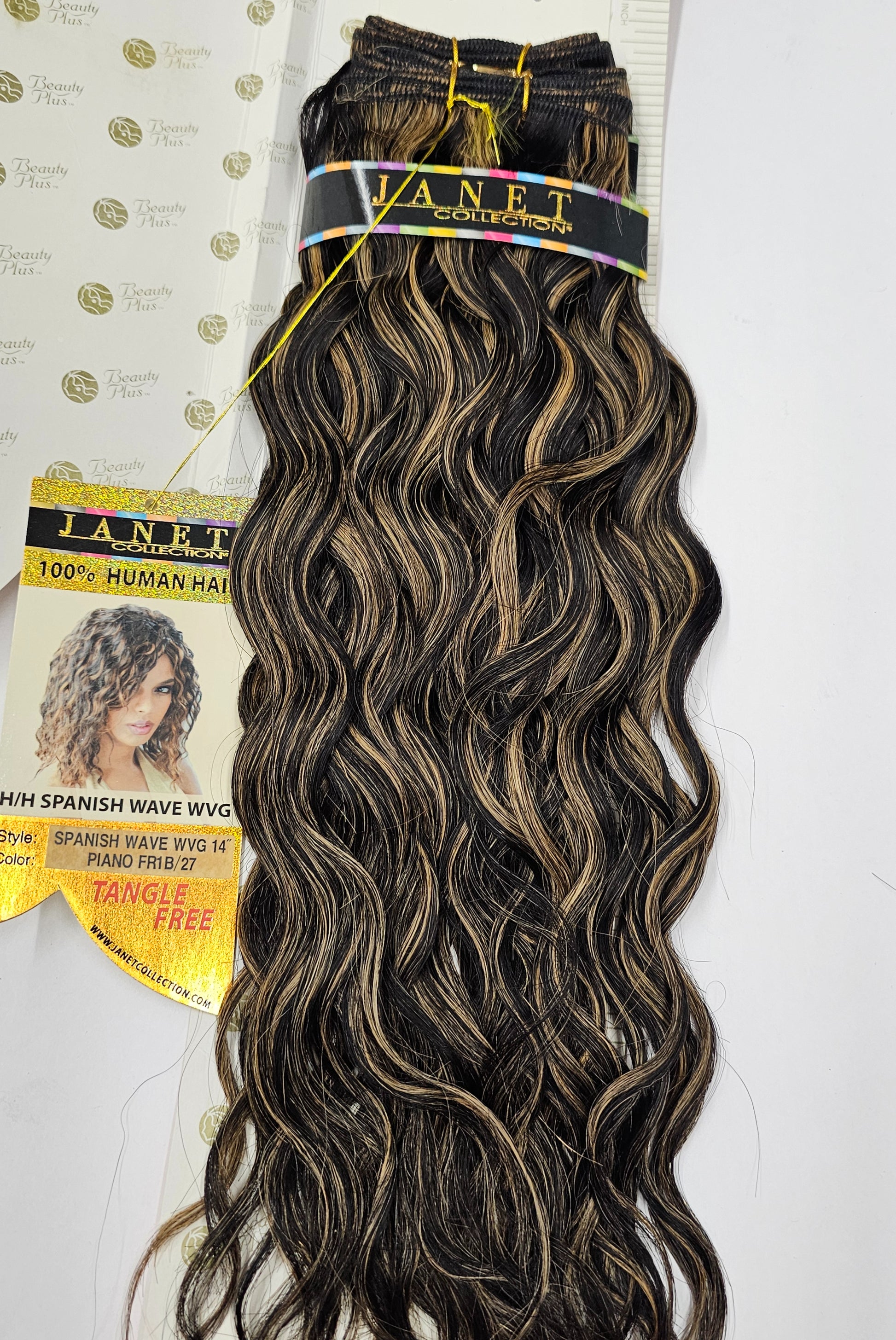 100% human hair weave tangle-free; Spanish wave;weft; sew-in; for women; Janet image 1