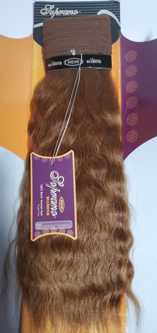 100% Remi human hair tangle-free; French wave weaving; sew-in; weft; for women. image 0