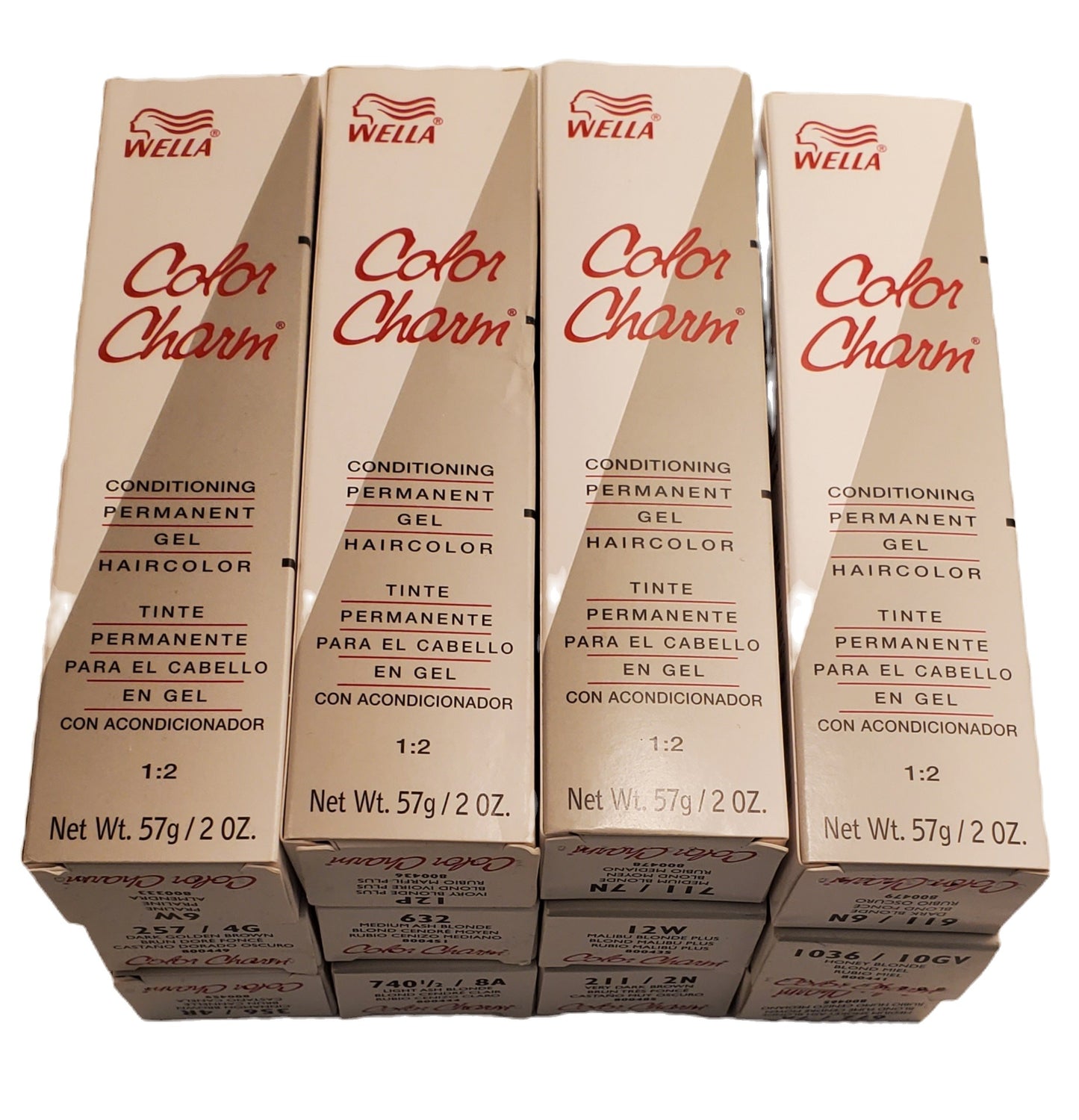 Set of 12 Wella color charm permanent gel conditioning hair color; 2oz x 12 image 0
