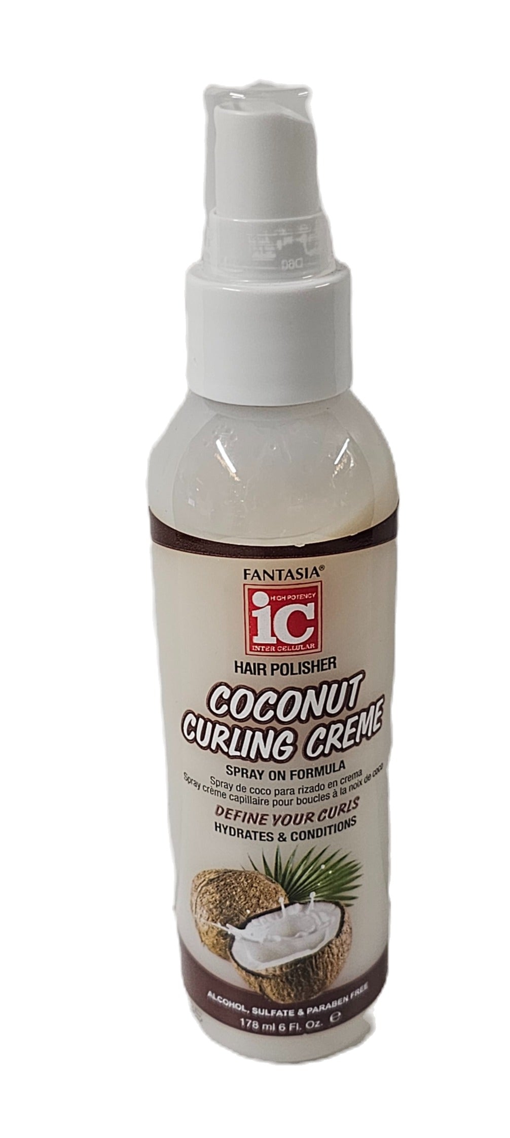 Fantasia IC hair polisher Coconut curling creme spray on formula; 6fl.oz; unisex image 0