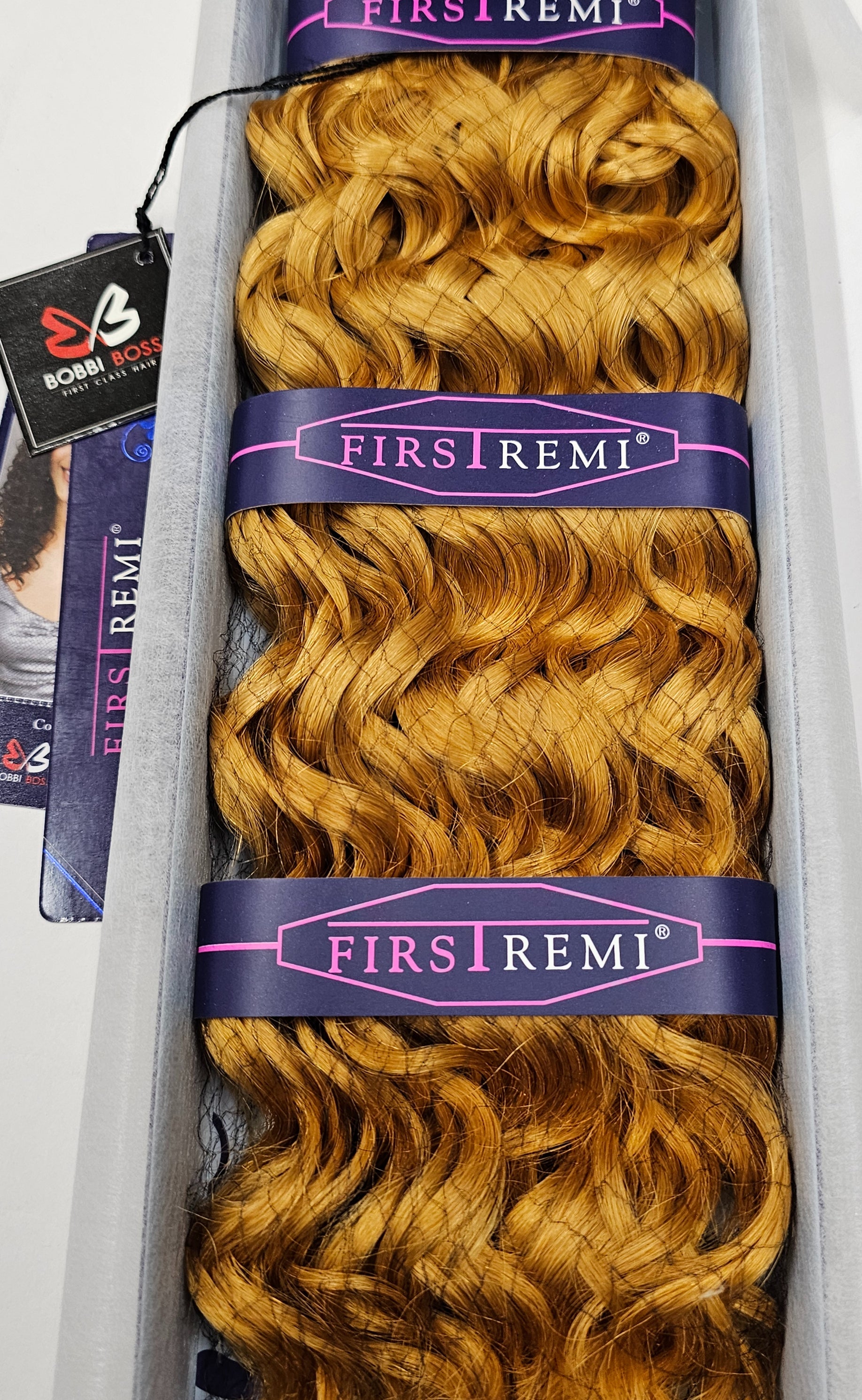 100% premium remi hair weave; cosmo wave; curly; sew-in; weft; first remi image 2