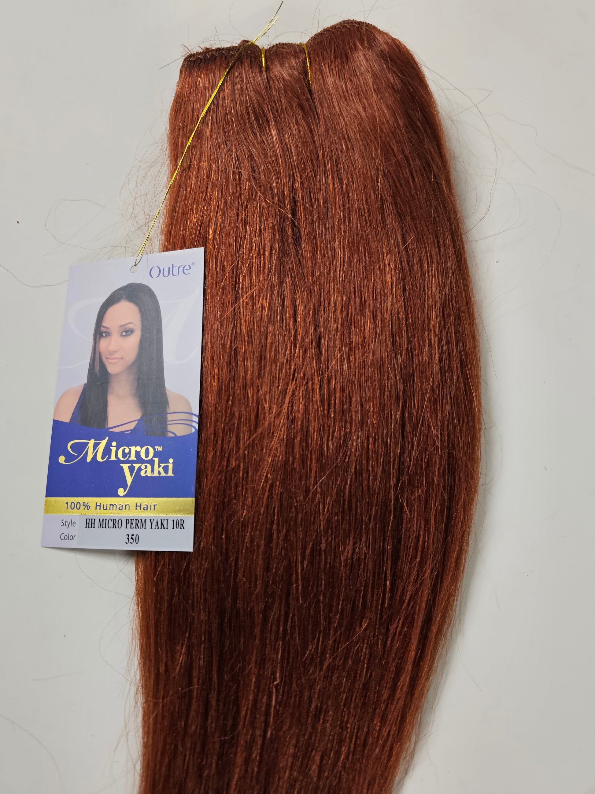 100% human hair tangle-free micro perm Yaki weave; straight; weft; sew-in. image 3