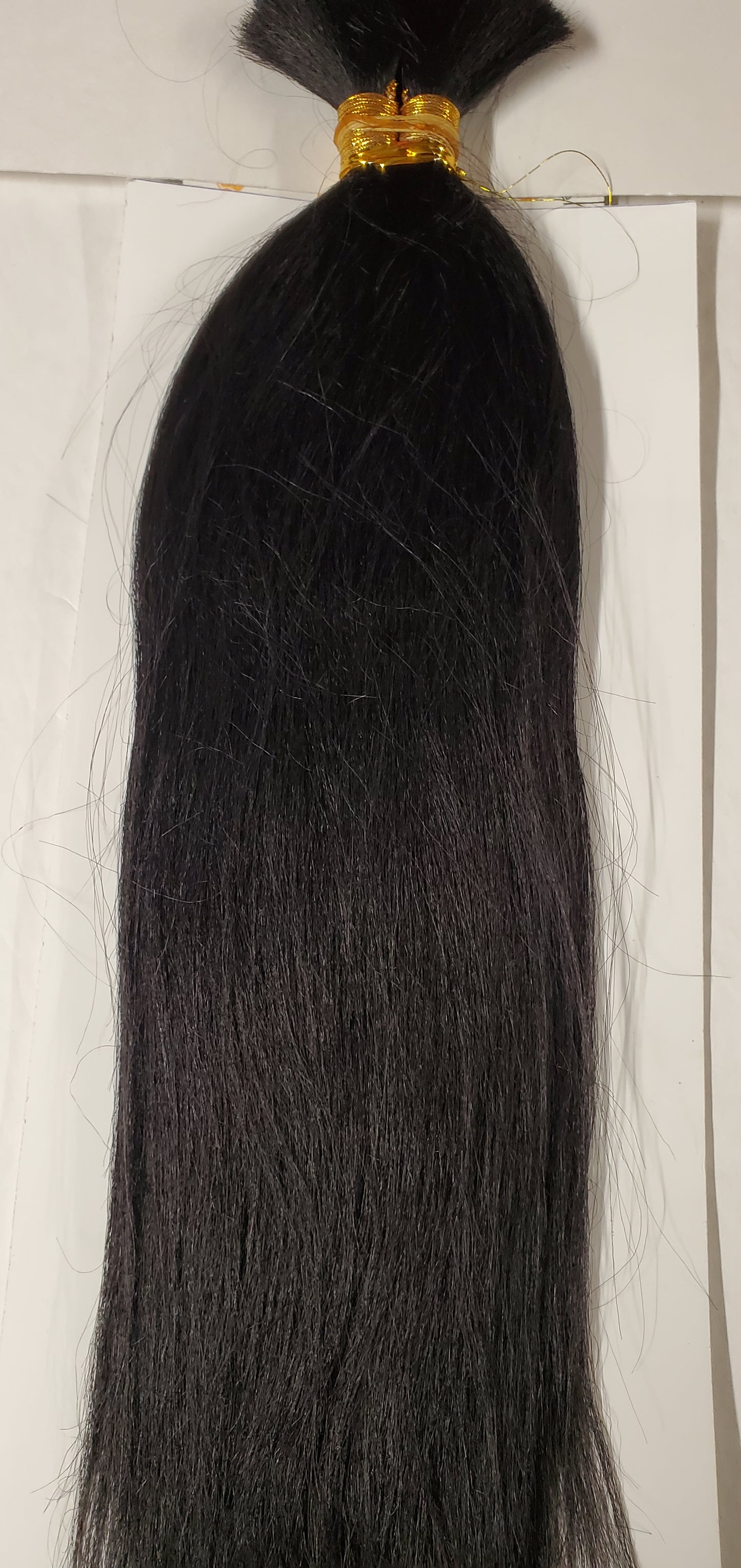 100% human hair New Yaki bulk; straight; tangle-free; for braiding; for women image 2