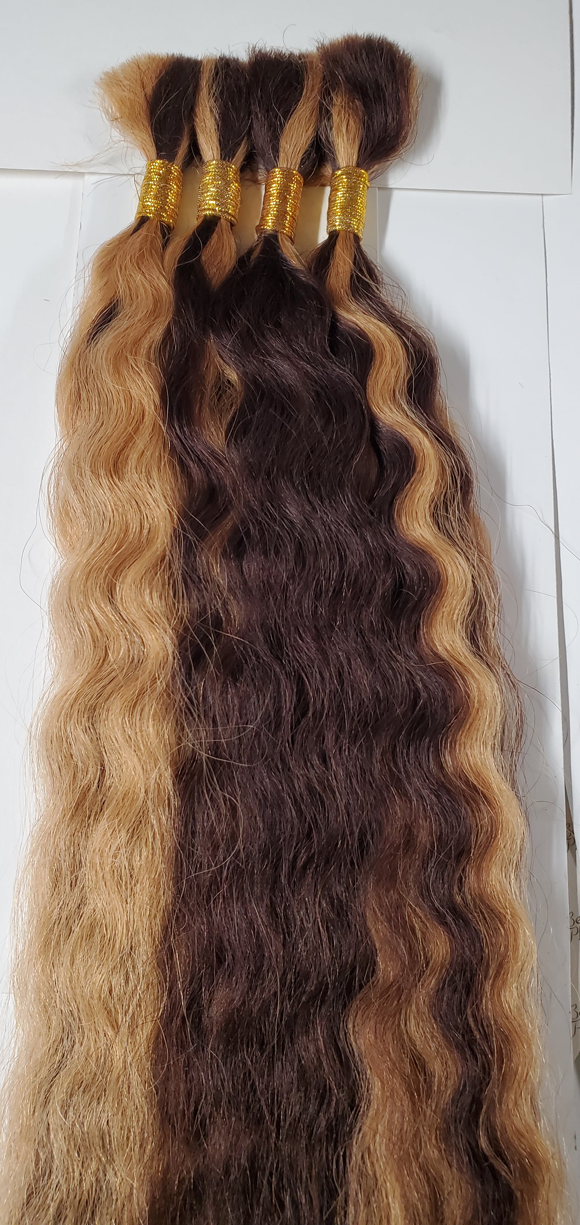 100% human hair French refined super bulk tangle-free; wet& wavy; mixed colors image 6