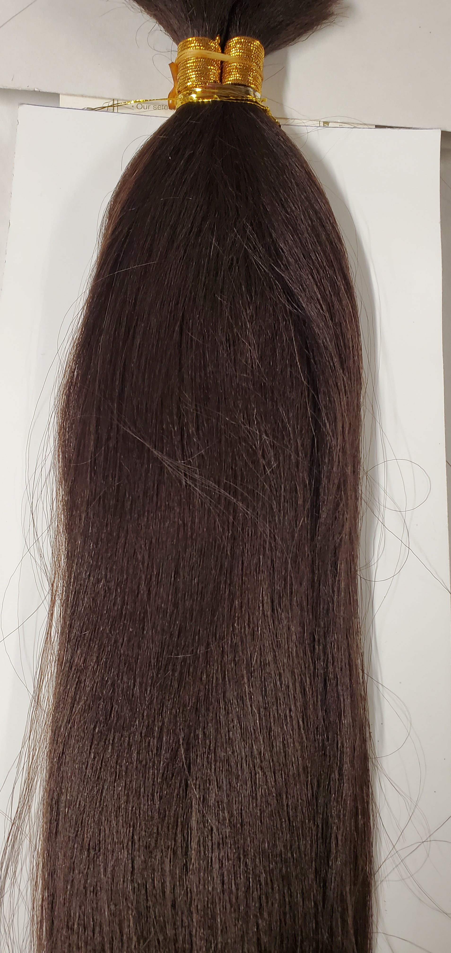 100% human hair New Yaki bulk; straight; tangle-free; for braiding; for women image 1