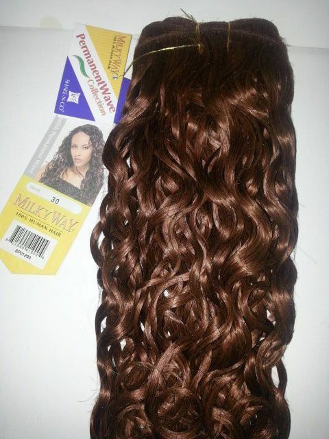 100% human hair Spanish perm wave weave; curly; 12 inch; weft; sew-in image 0