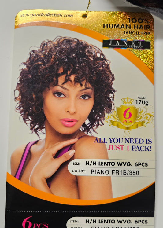 100% human hair tangle-free weave; Lento; curly; sew-in; 6pcs. image 0