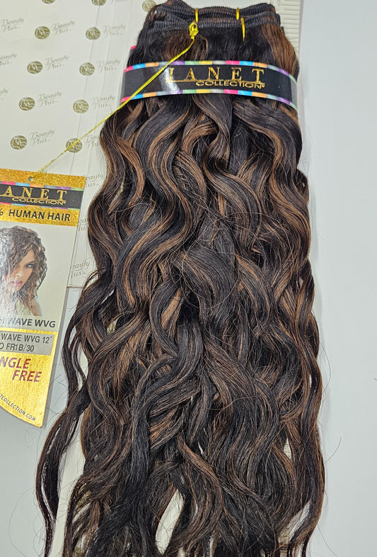100% human hair weave tangle-free; Spanish wave;weft; sew-in; for women; Janet image 0