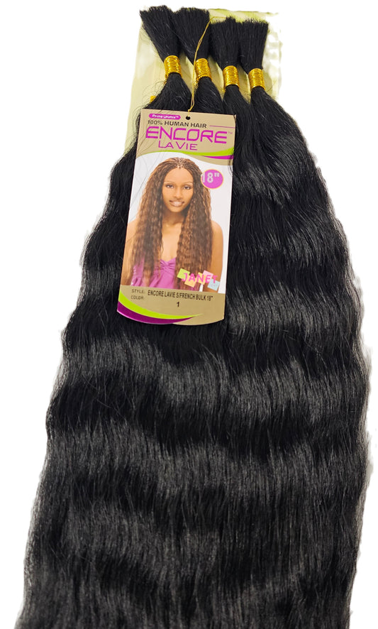 Human hair premium blend wet and wavy; Super French bulk; braiding hair; women image 0