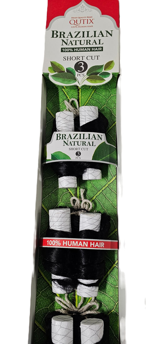 100% human hair Brazilian natural retro roll; short cut; bundle 3pcs; weave image 0