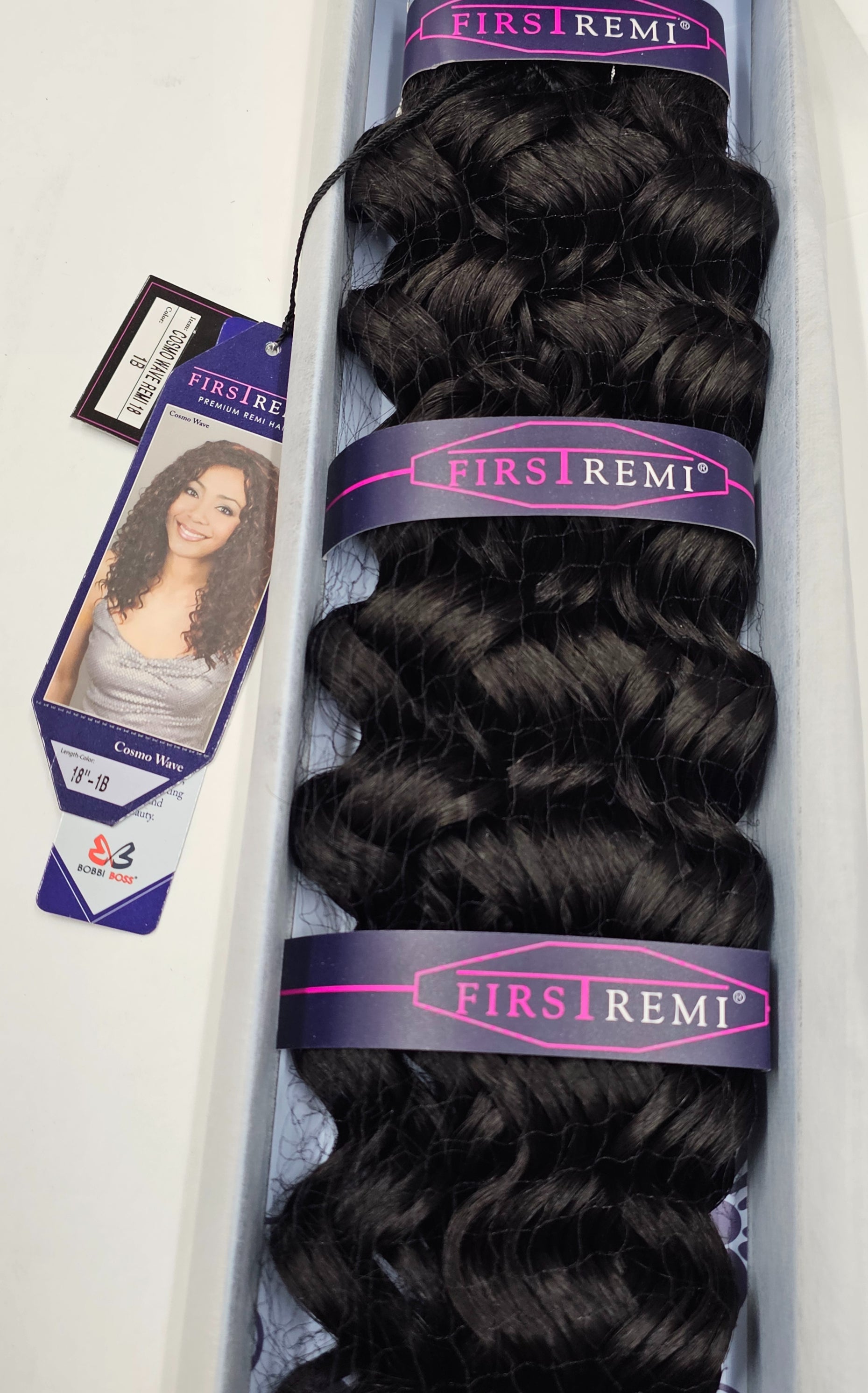 100% premium remi hair weave; cosmo wave; curly; sew-in; weft; first remi image 5