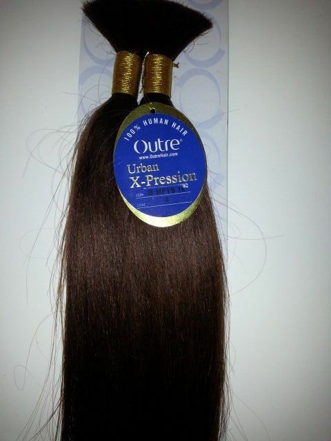 100% HUMAN HAIR MICRO PERM YAKI BULK 16"; BRAIDING;STRAIGHT;OUTRE XPRESSION image 0