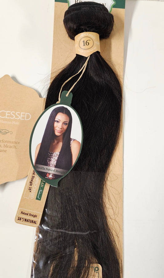 100% Virgin remy human hair weave; unprocessed Natural Straight; sew-in; weft image 0