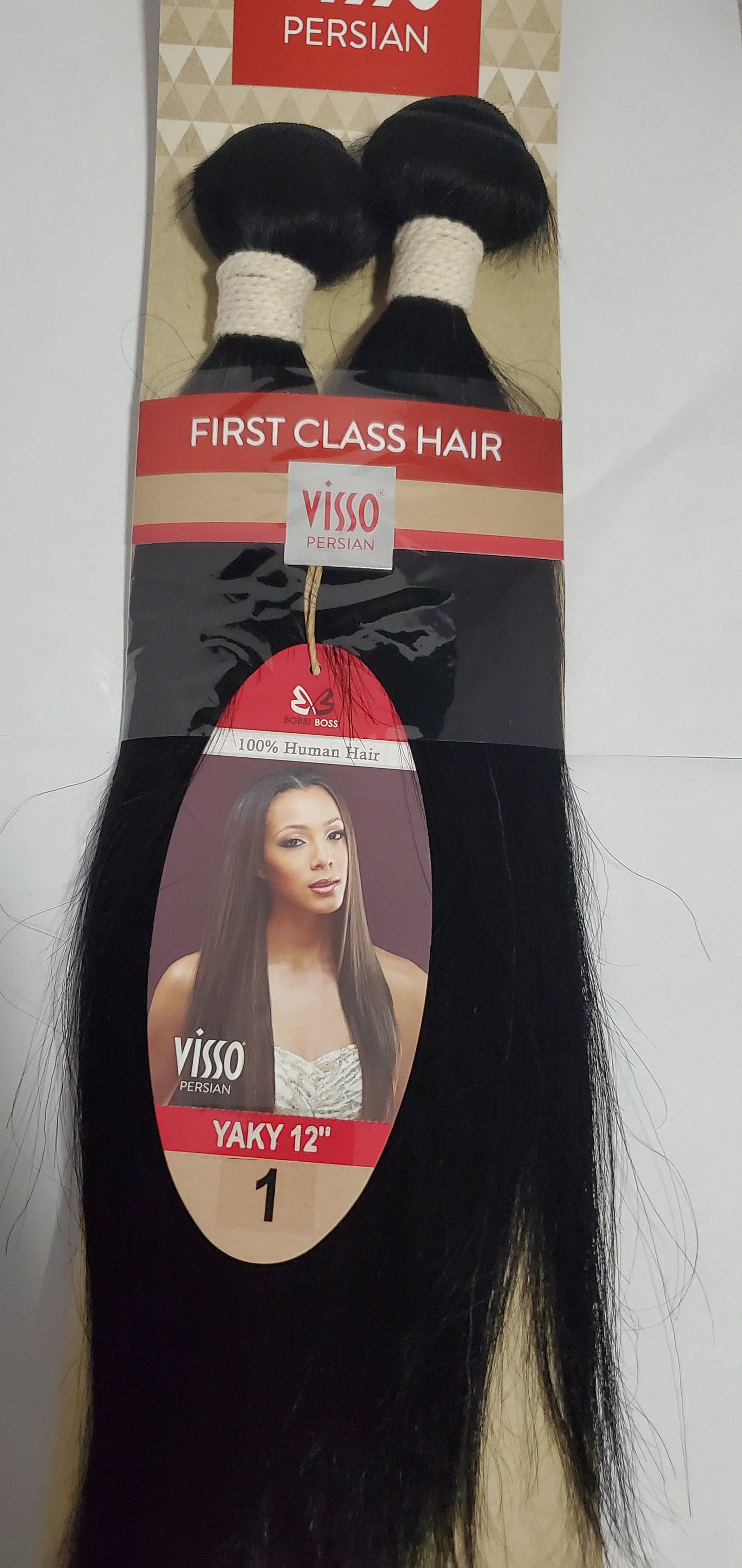 100% human hair weave; Visso persian yaky; straight; sew-in; weft; first class image 2