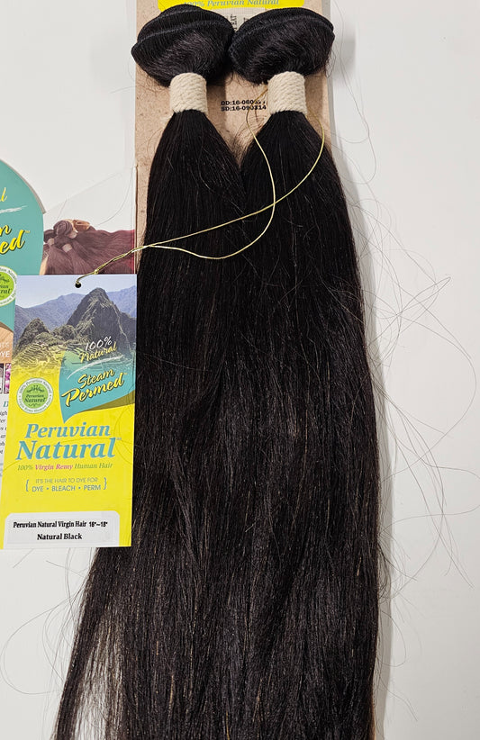 100% Virgin remy human hair weave; Peruvian natural; sew-in; weft; women image 0