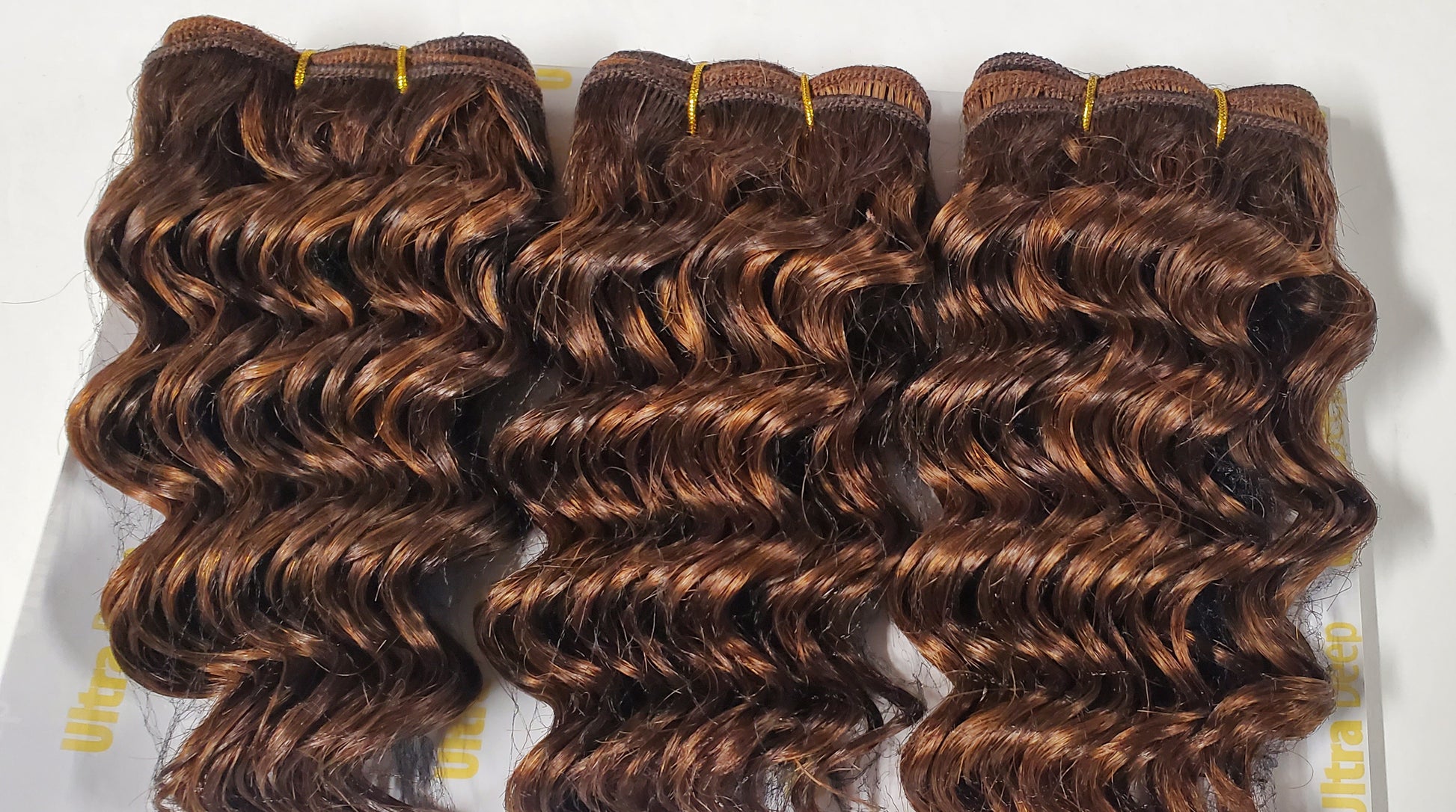 100% human hair tangle-free weave; ultra deep; 3pcs; curly; wefts; sew-in image 0