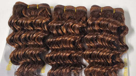 100% human hair tangle-free weave; ultra deep; 3pcs; curly; wefts; sew-in image 0
