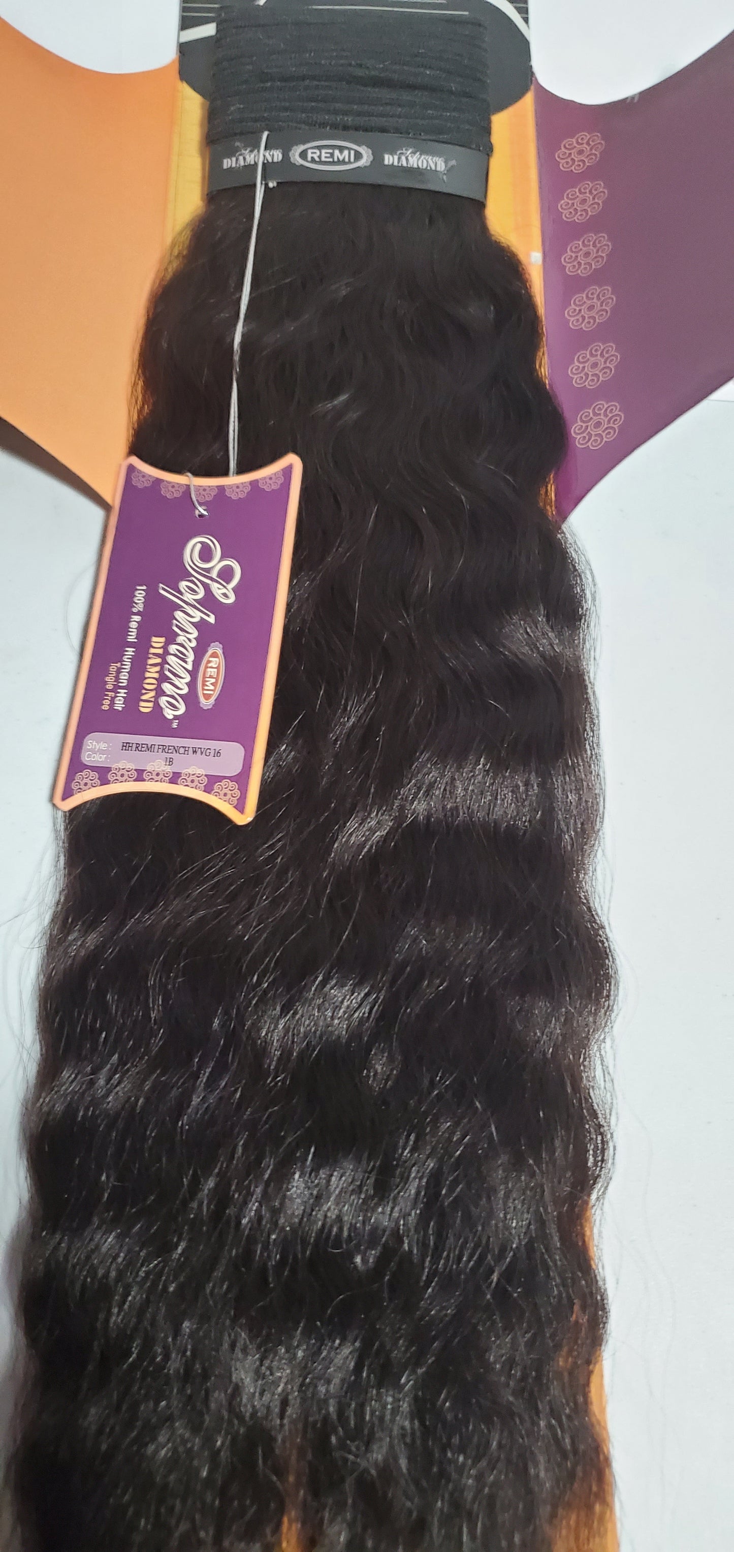 100% Remi human hair tangle-free; French wave weaving; sew-in; weft; for women. image 3