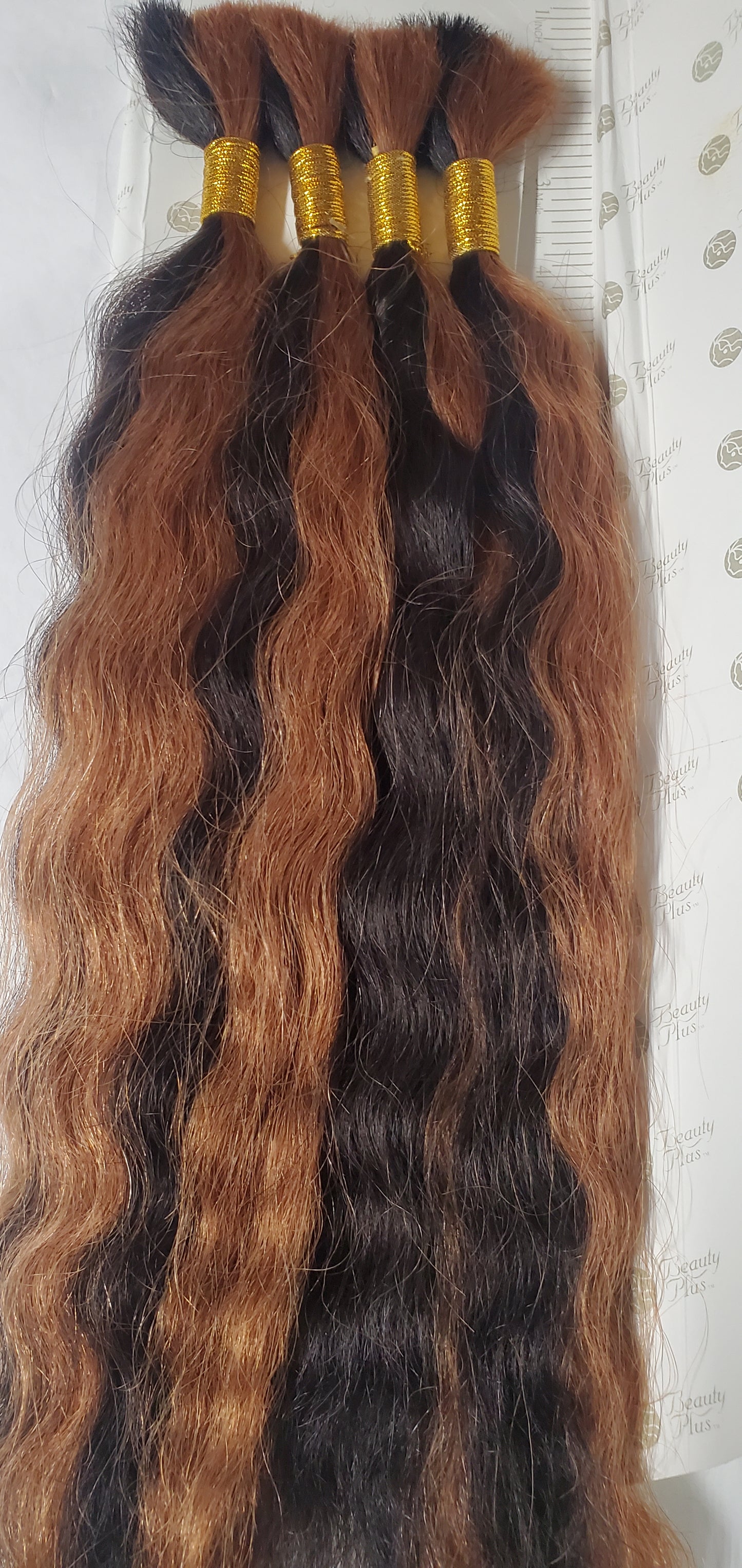 100% human hair French refined super bulk tangle-free; wet& wavy; mixed colors image 3