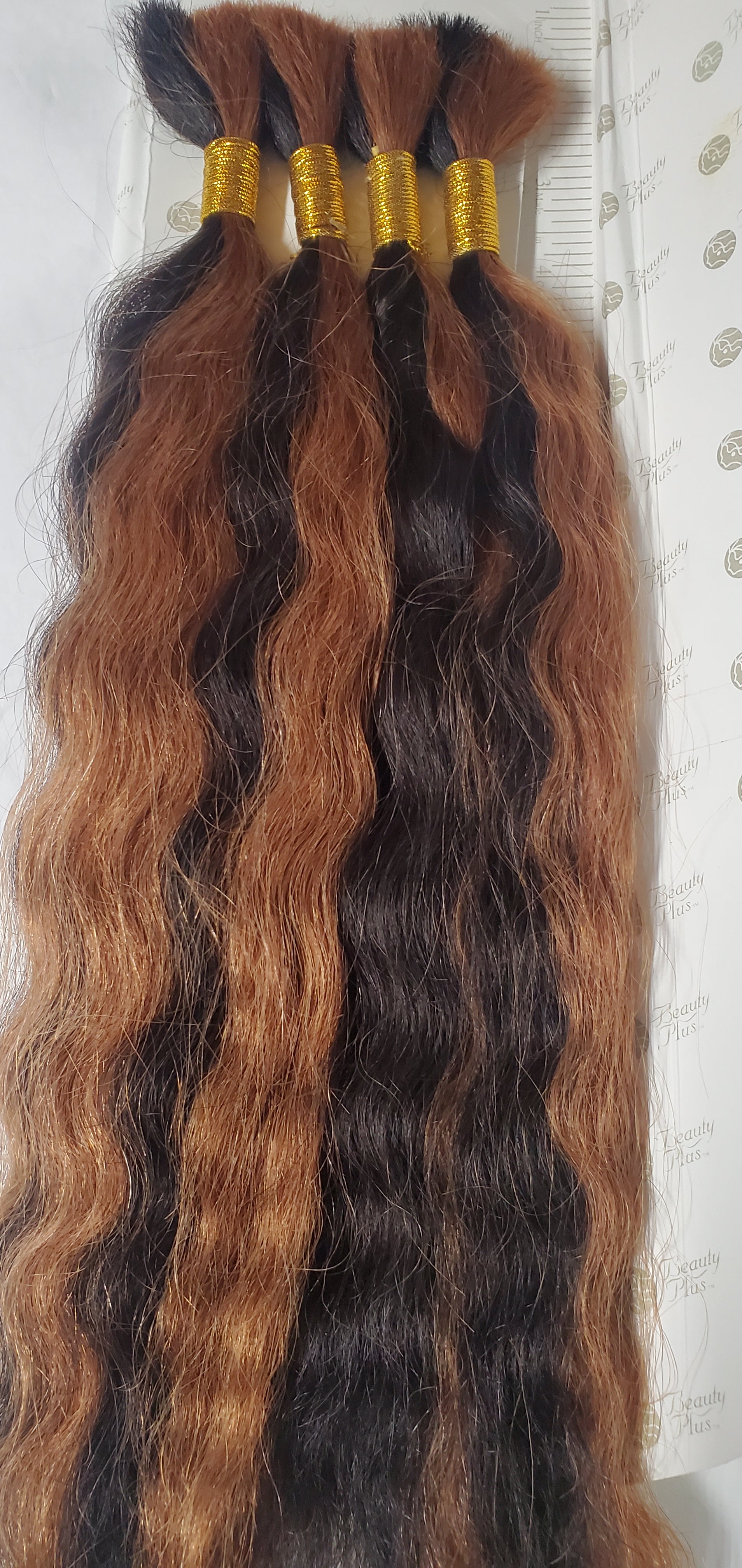 100% human hair French refined super bulk tangle-free; wet& wavy; mixed colors image 3