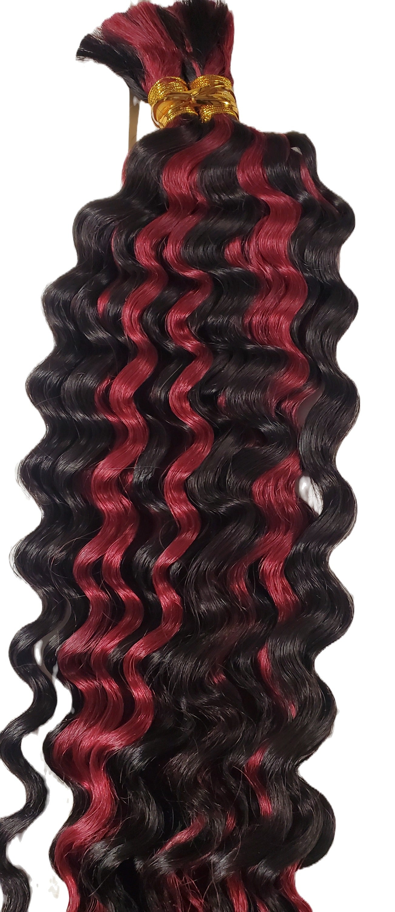 100% human hair new deep bulk tangle-free; for braiding; curly; wet and wavy image 0