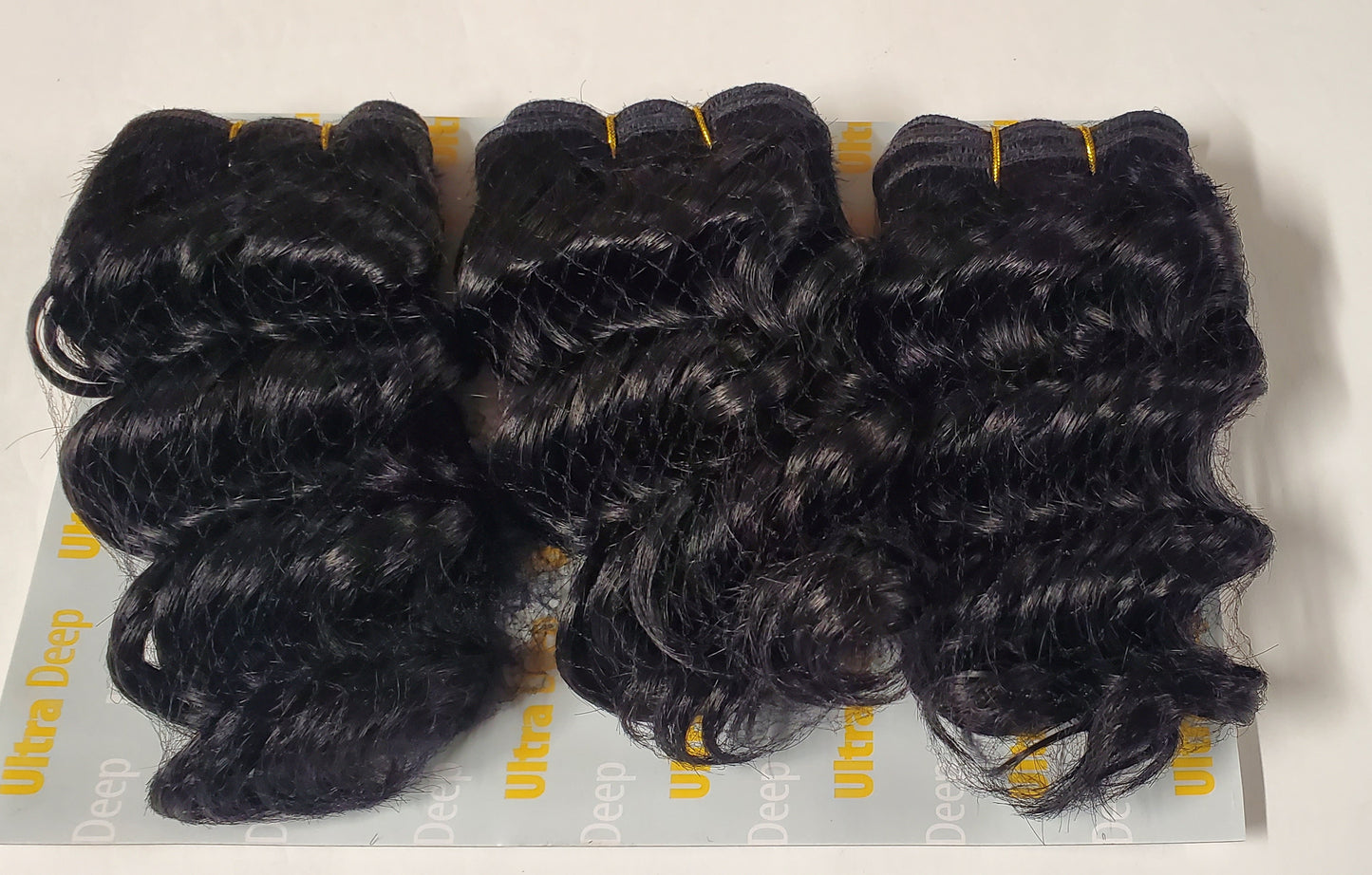 100% human hair tangle-free weave; ultra deep; 3pcs; curly; wefts; sew-in image 4