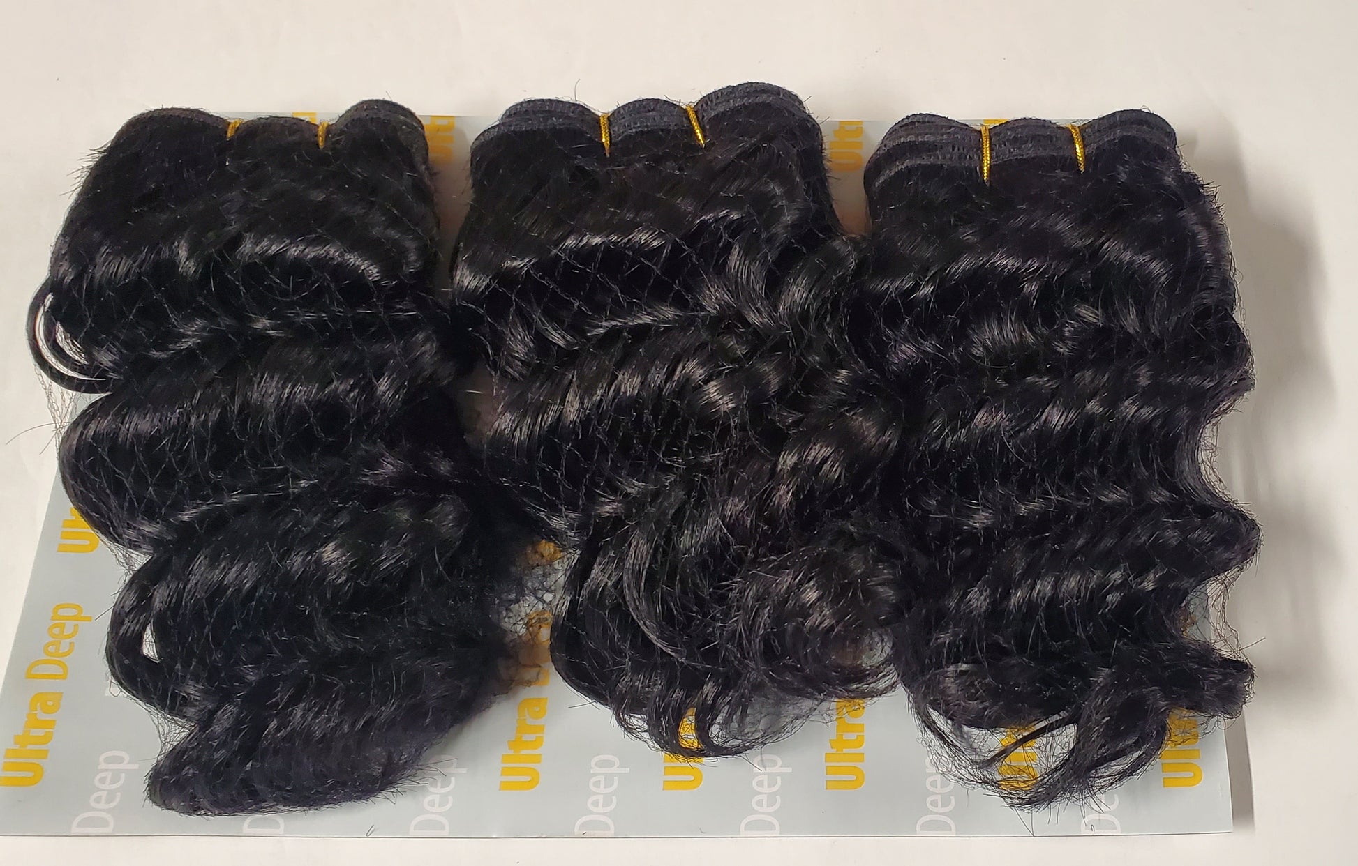 100% human hair tangle-free weave; ultra deep; 3pcs; curly; wefts; sew-in image 4