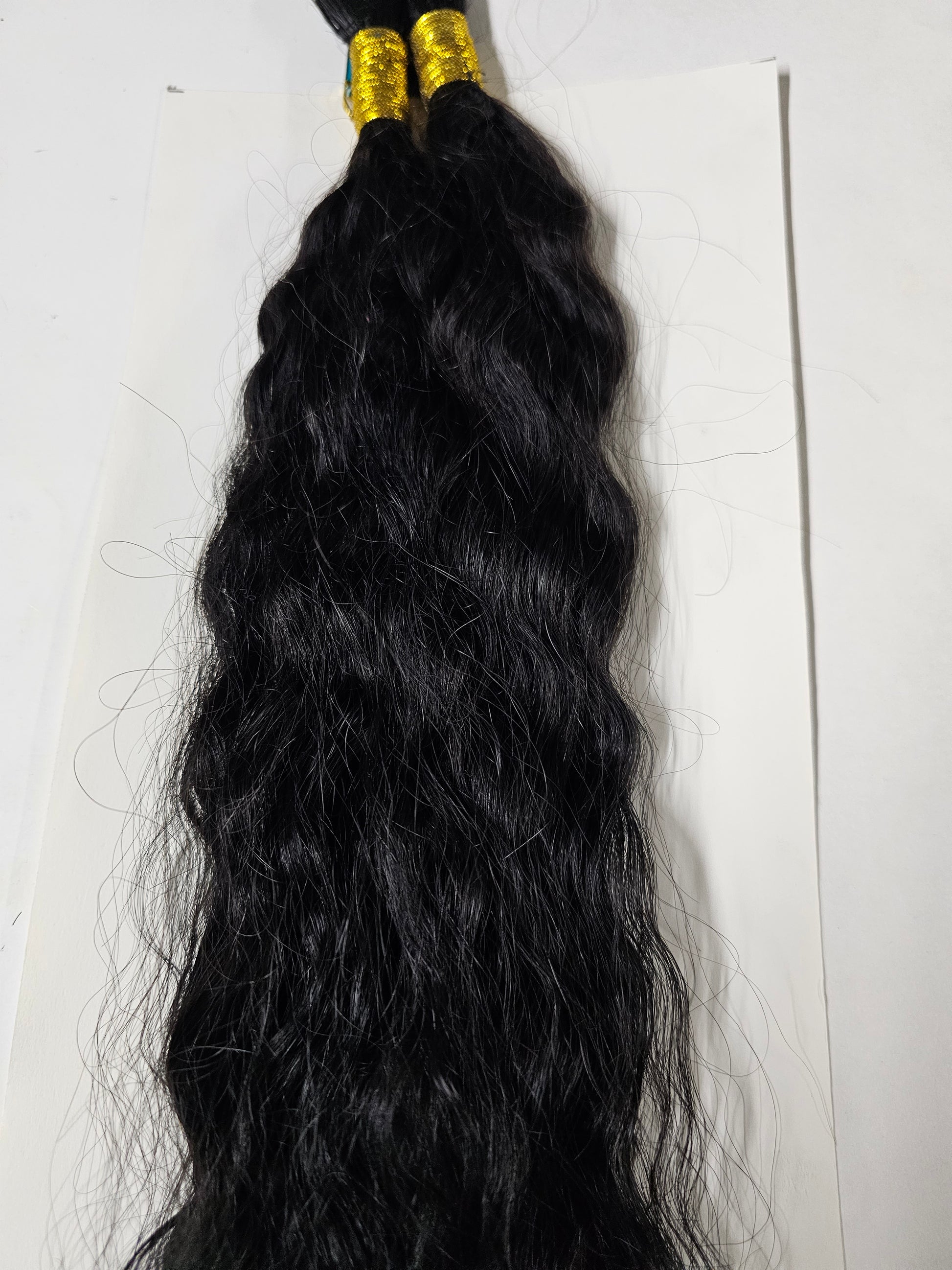 100% human hair and premium blend hair French super bulk; wavy; for braiding image 2