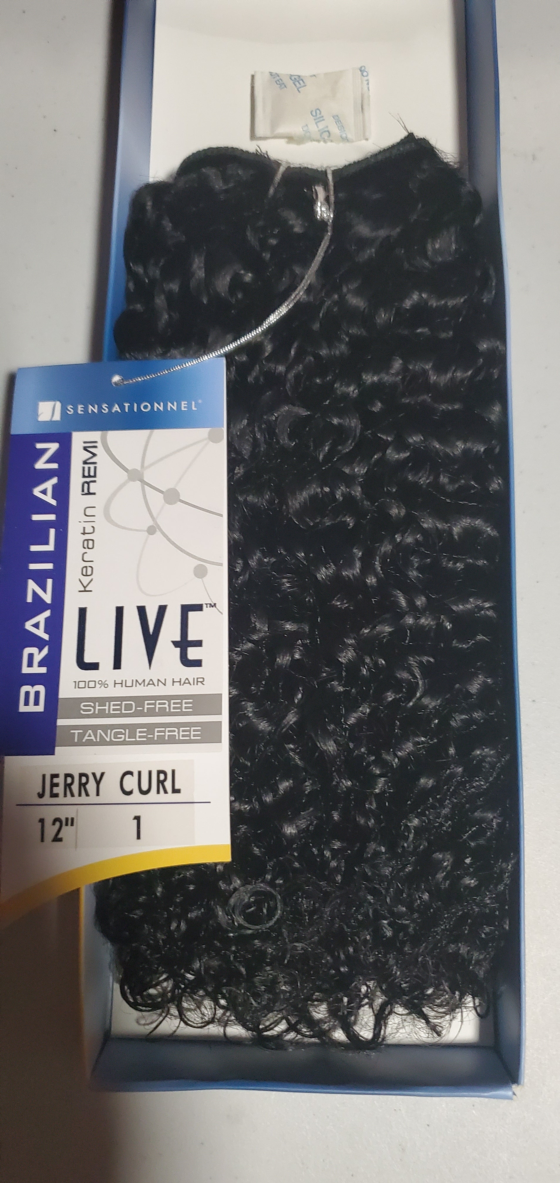 100% human hair weave;live brazilian keratin remi; jerry curl;sensationnel image 1