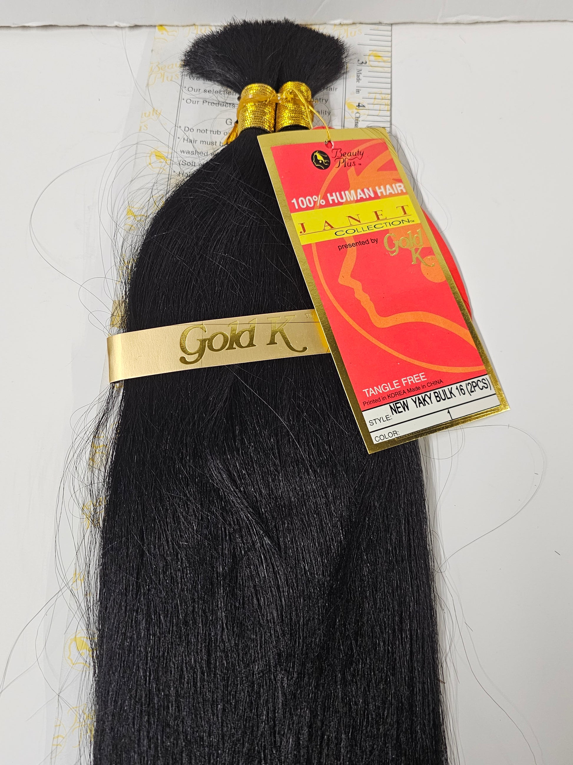 100% human hair New Yaki bulk; straight; tangle-free; for braiding; for women image 3
