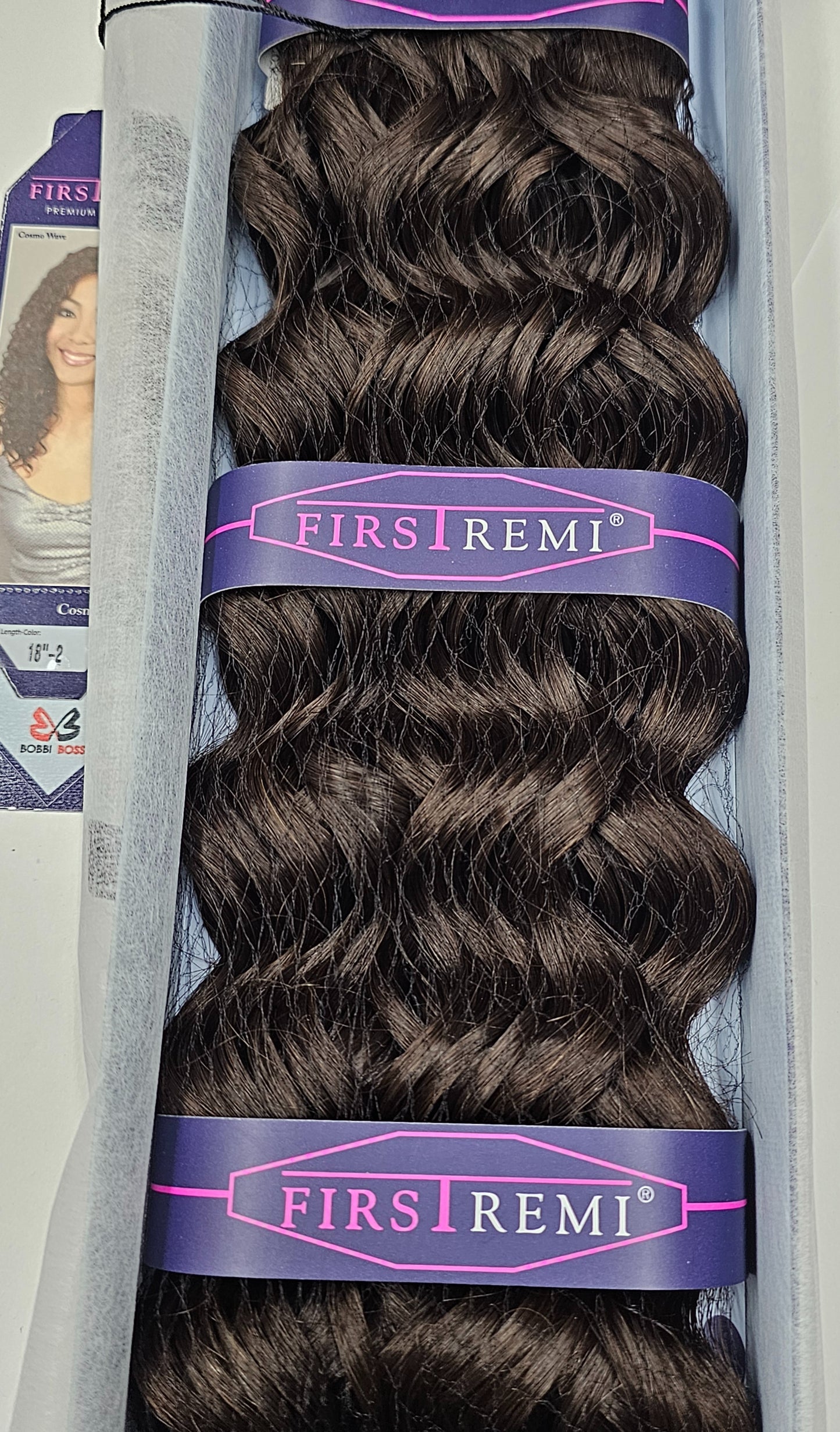 100% premium remi hair weave; cosmo wave; curly; sew-in; weft; first remi image 3