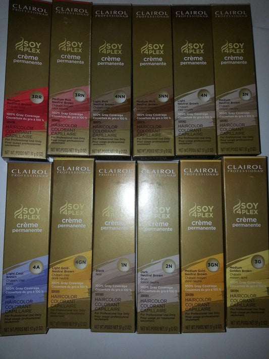 CLAIROL PROFESSIONAL SOY4PLEX PERMANENT HAIR COLOR CREAM;2 oz;100% GRAY COVERAGE image 0