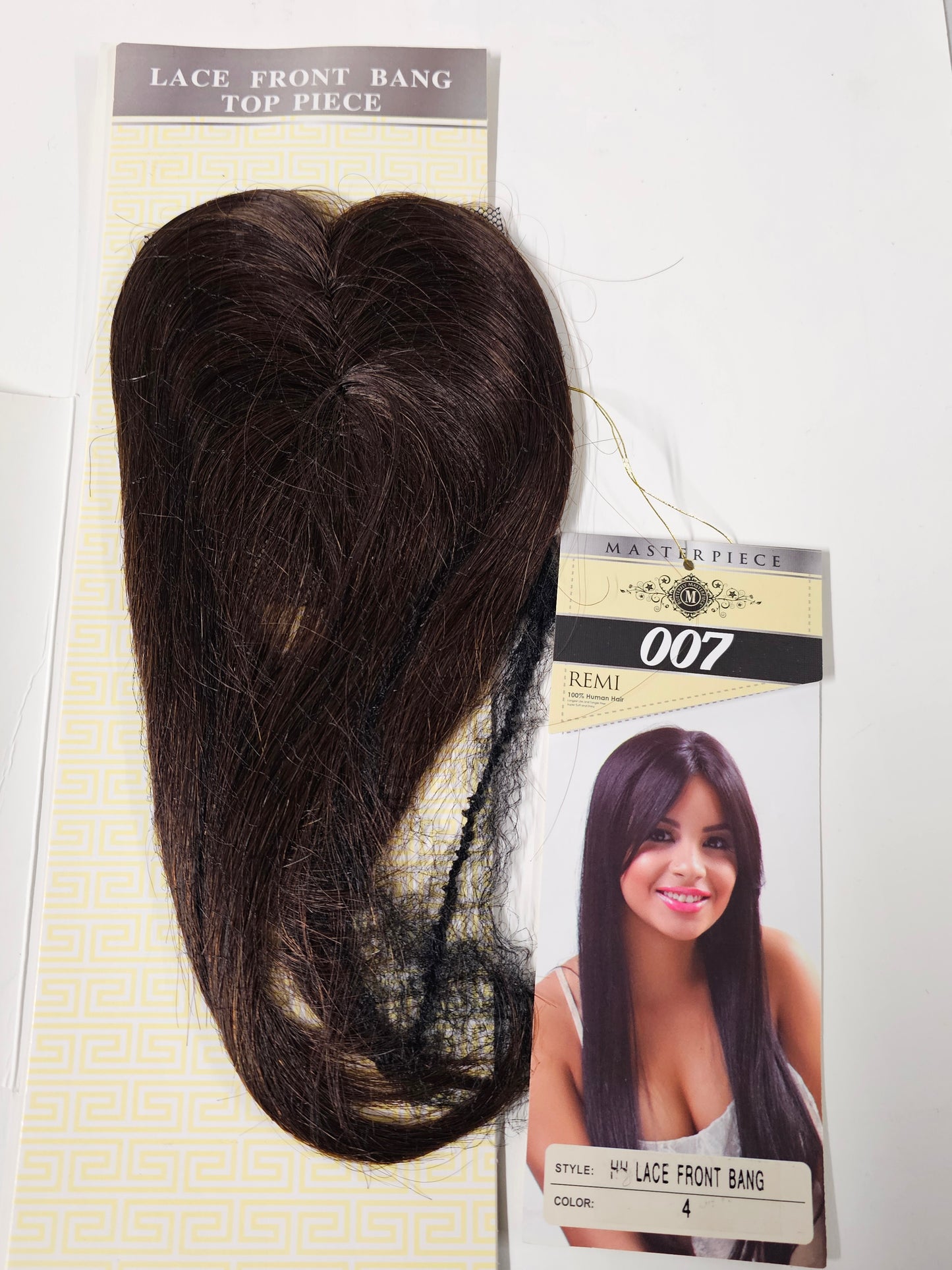 100% human hair 007 hand tied lace front band; Straight; top piece; for women image 0
