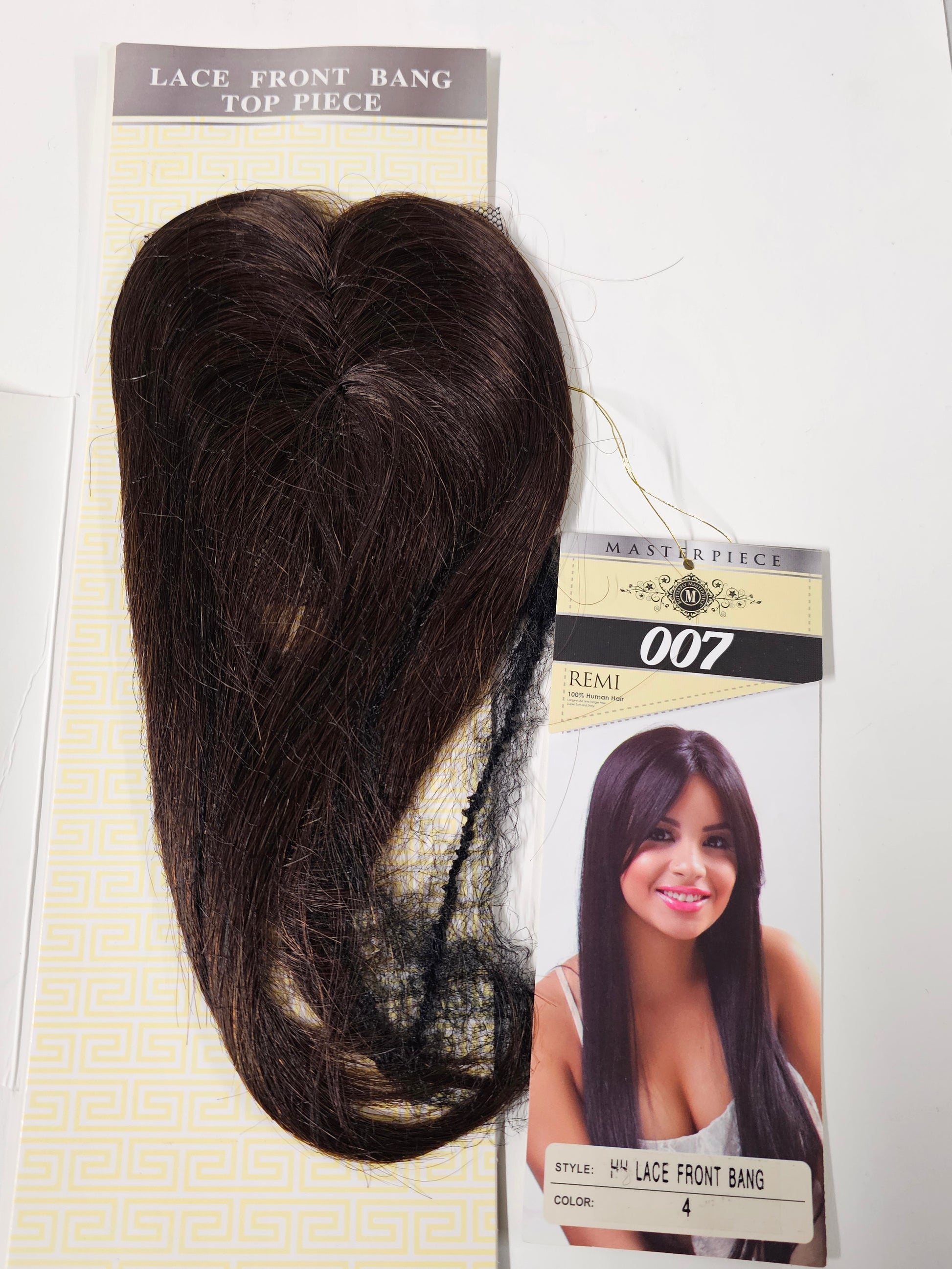 100% human hair 007 hand tied lace front band; Straight; top piece; for women image 0