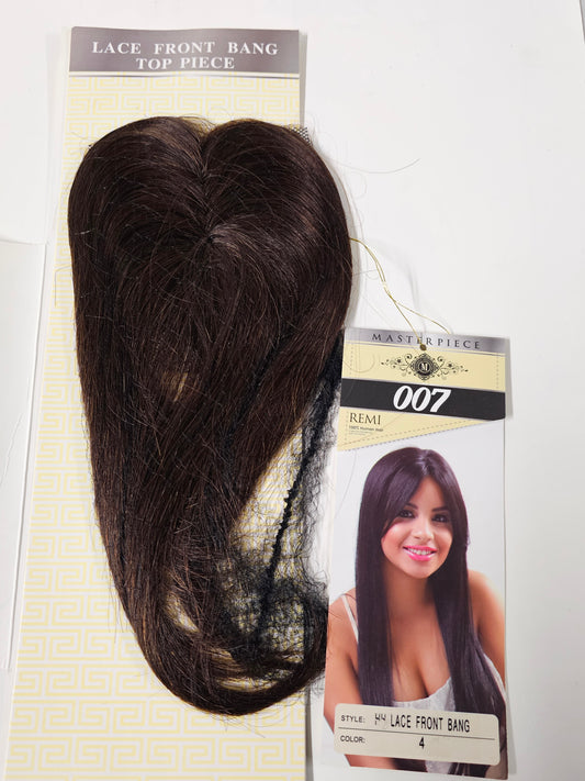 100% human hair 007 hand tied lace front band; Straight; top piece; for women image 0