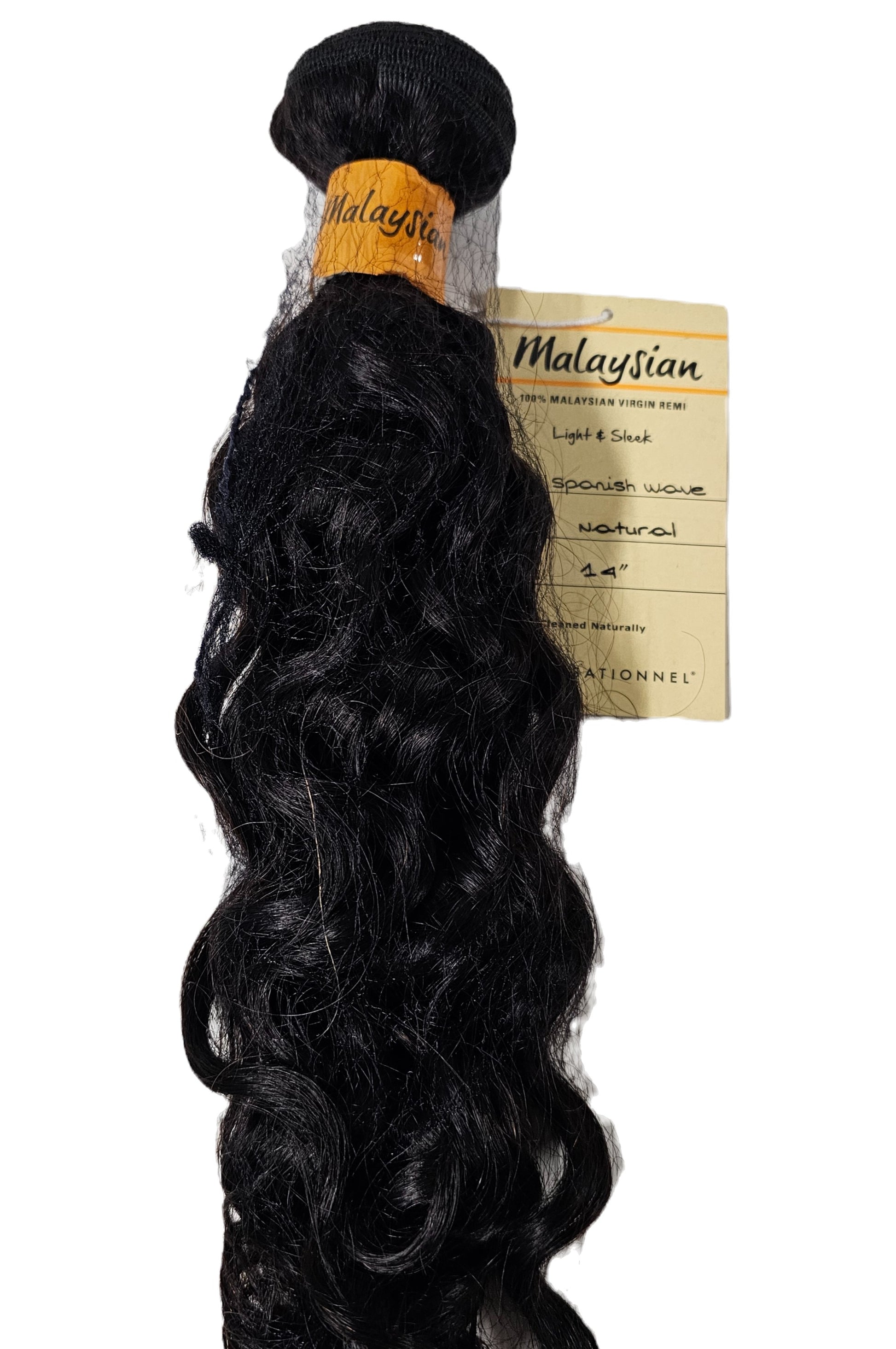 100% Malaysian virgin remi Spanish wave weave; sew-in; weft; women image 1